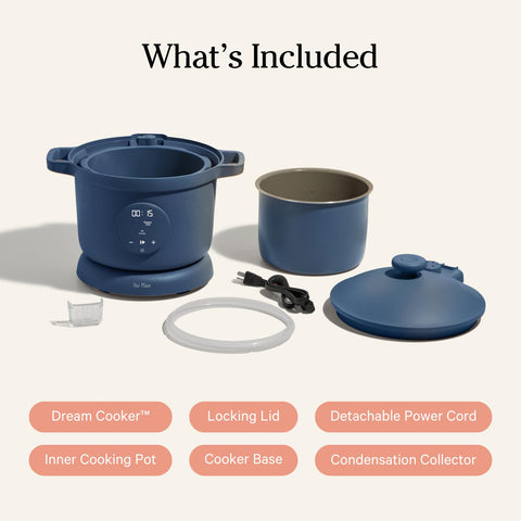 Our Place Dream Cooker with 6 Qt capacity handling family-sized meals.