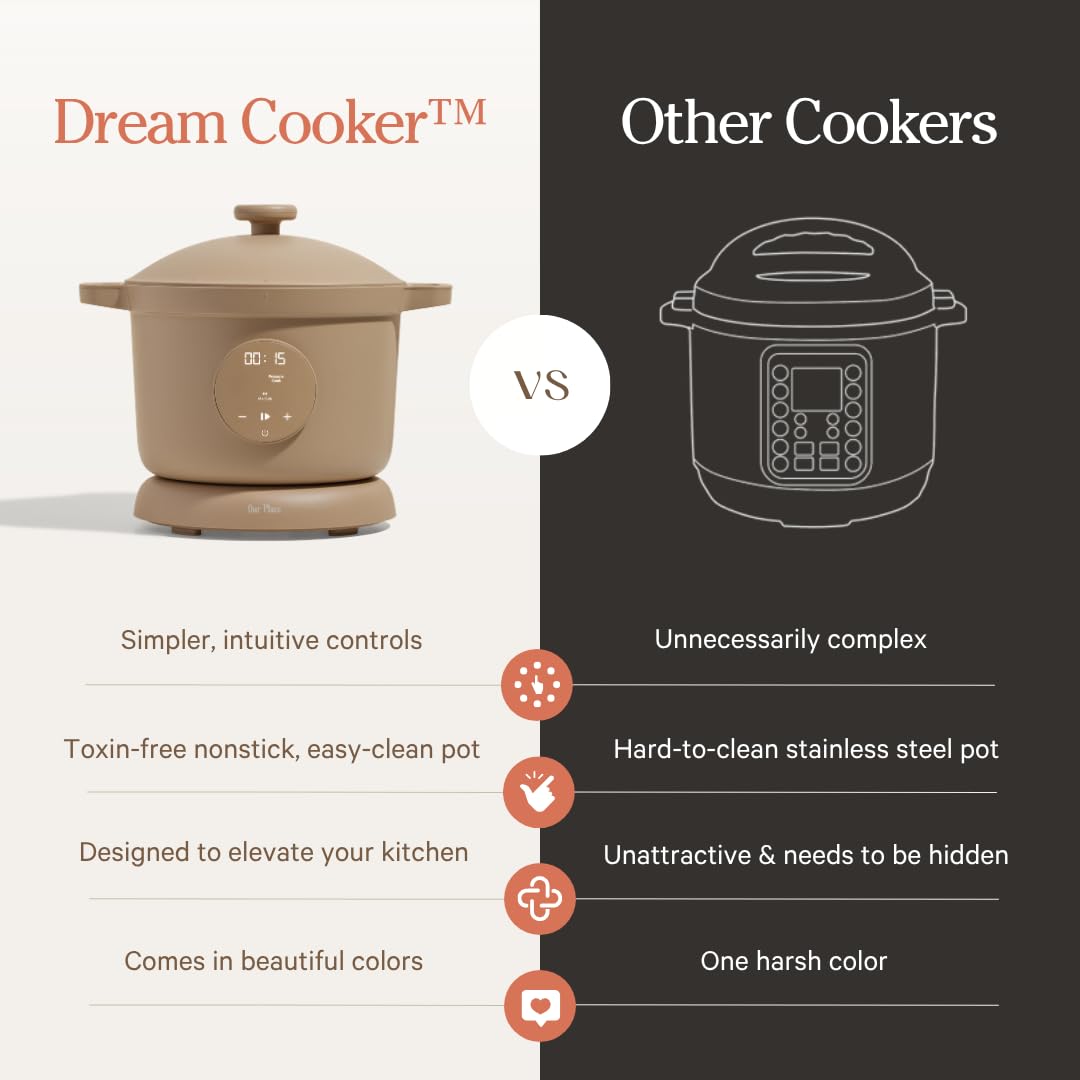 Our Place Dream Cooker slow-cook mode delivering flavorful batch meals