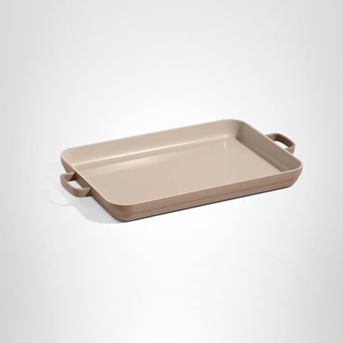 Nonstick surface of Our Place griddle pan supports simple cleanup after cooking.