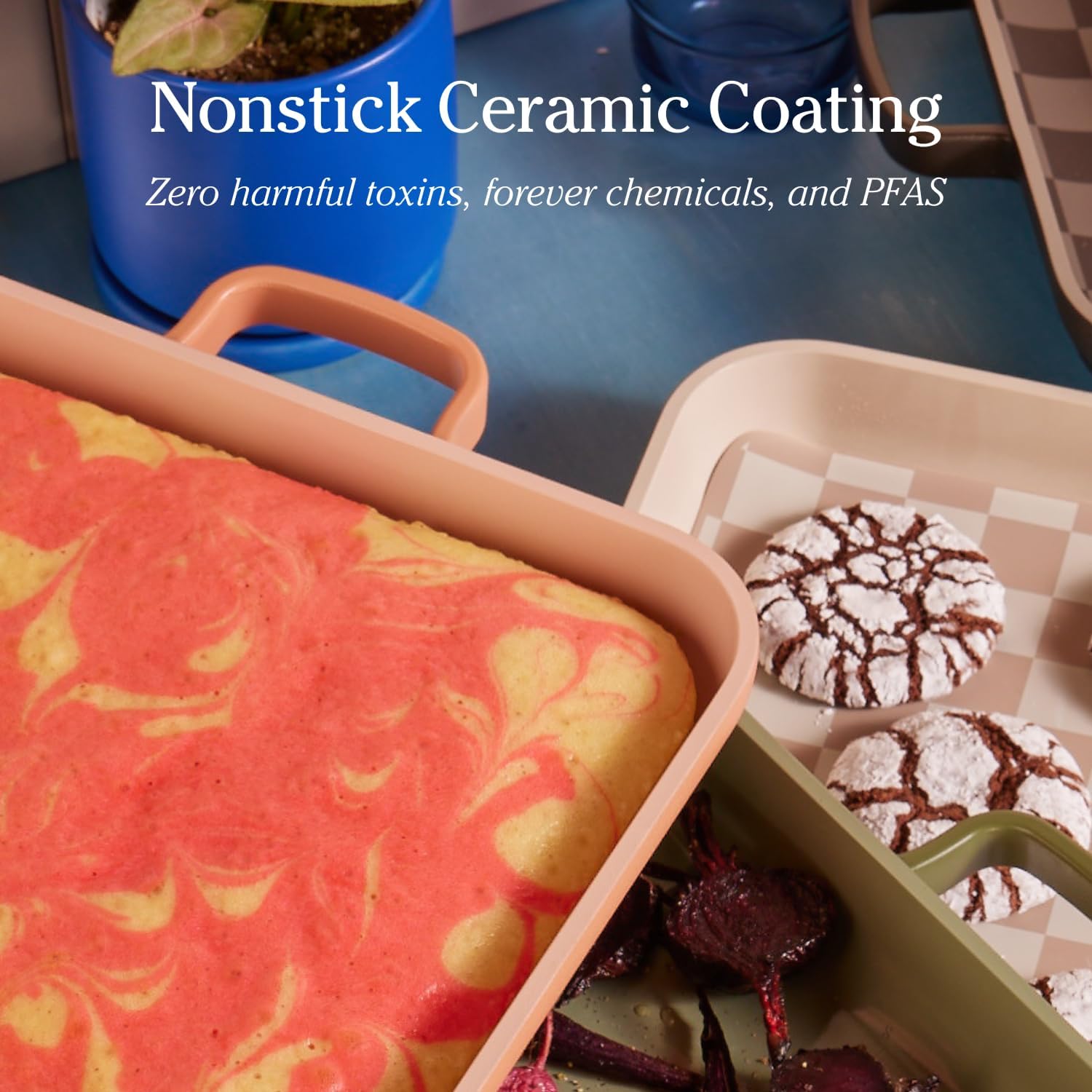 Our Place Griddle Pan oven-safe up to 450°F for baking and roasting.