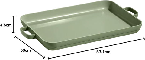 PFAS-free ceramic coating ensures non-toxic, smooth-release cooking on the pan.