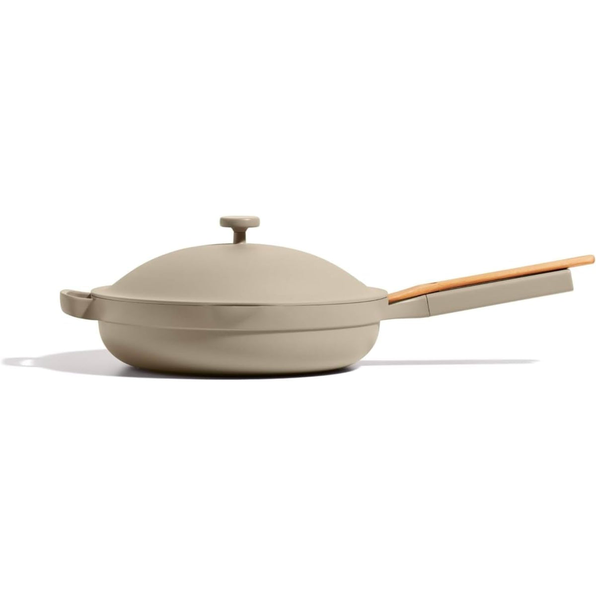 Our Place Large Always Pan with lid open, showcasing versatile one-pan access for bigger meals.