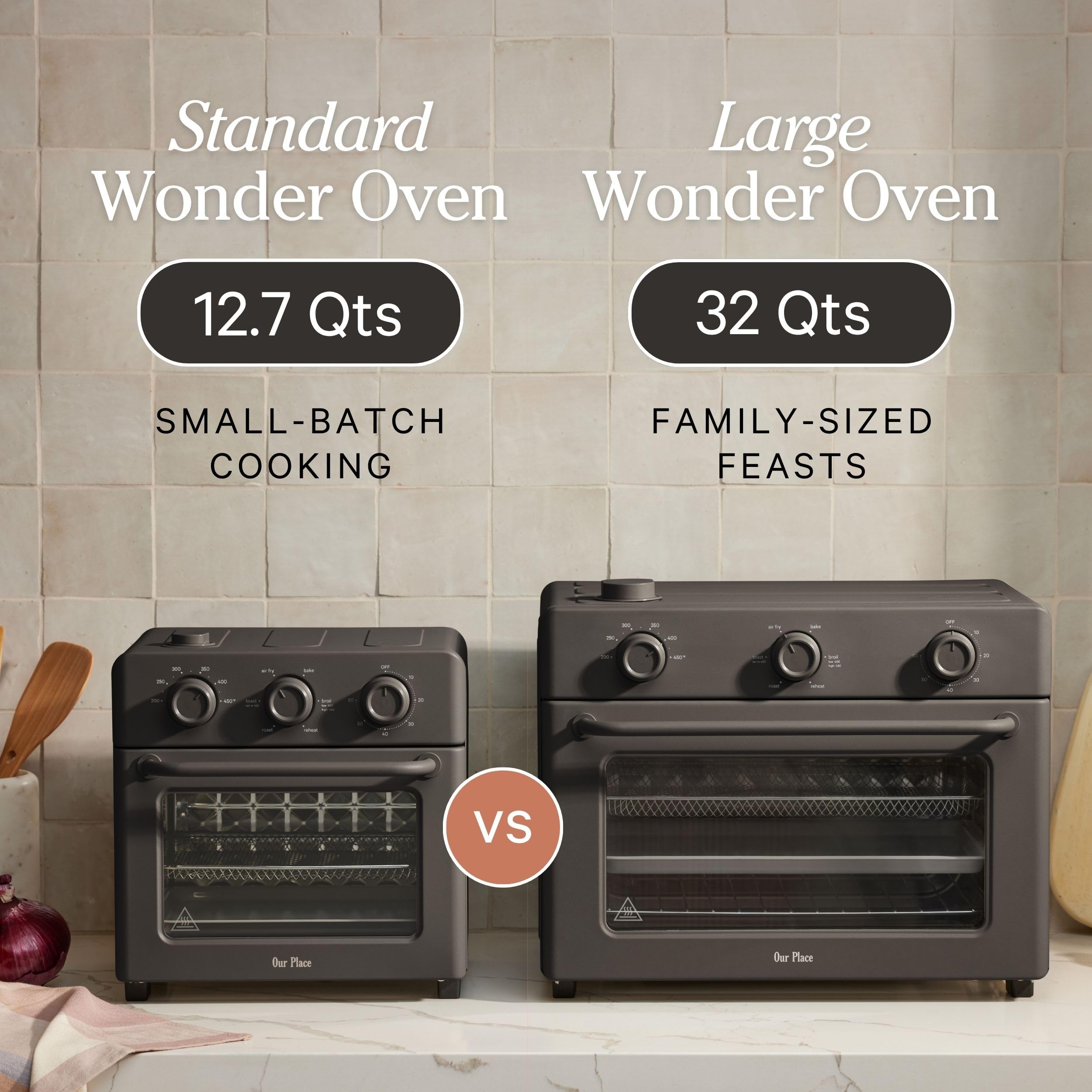 Our Place Large Wonder Oven interior capacity highlights room for family meals.