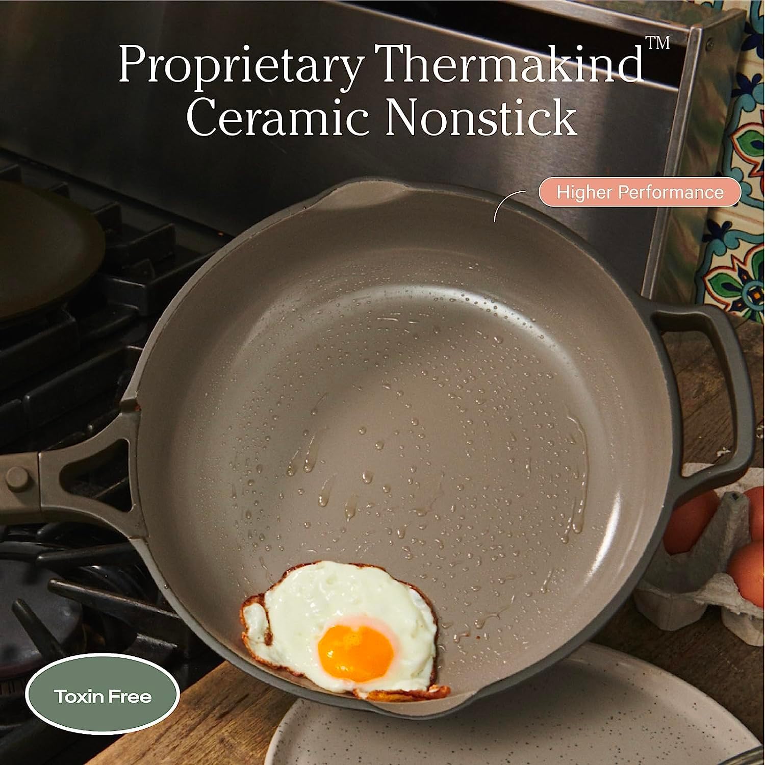 Oven-safe up to 450°F with modular lid for finishing dishes.