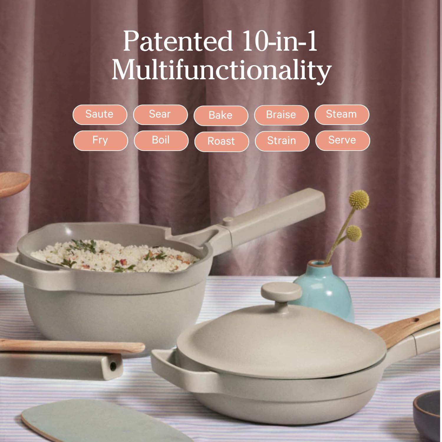 Our Place Mini Always Pan oven safe up to 450°F finishing dishes