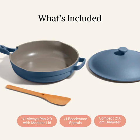 Our Place Mini Always Pan ThermaKIND-nonstick coating delivers easy release and PFAS-free cooking.