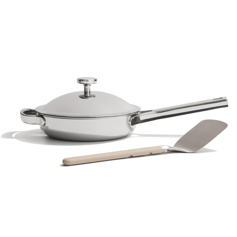 Our Place Mini Titanium Always Pan Pro side view, compact for small kitchens and quick meals.