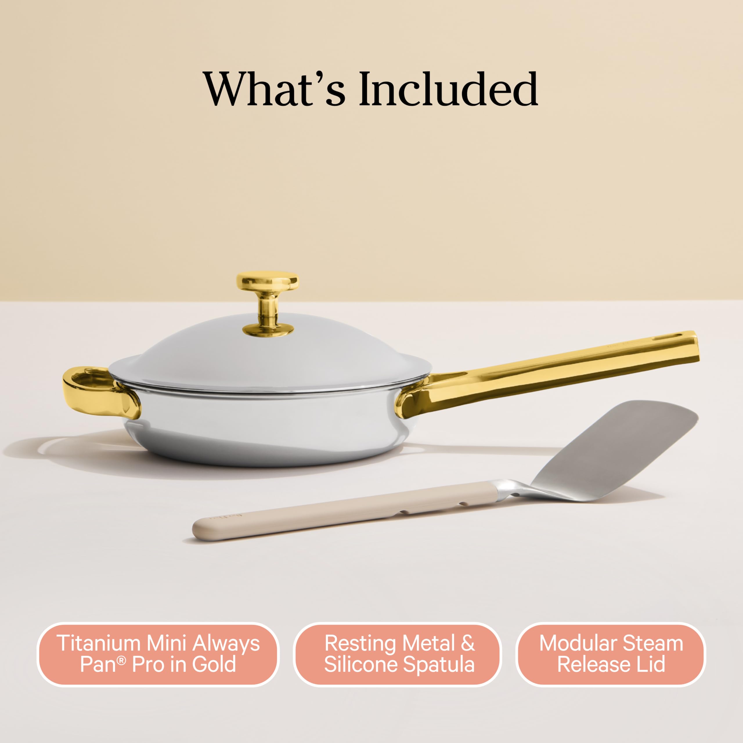 Our Place tri-ply build combines stainless steel exterior with aluminum core for fast heat.