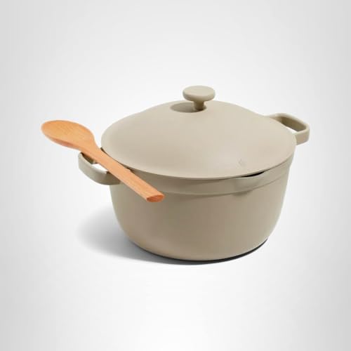 Our Place Perfect Pot includes a beechwood spoon for prep and serving.