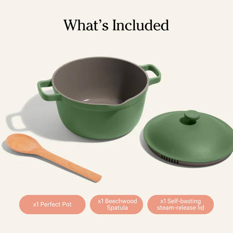 Our Place Perfect Pot lightweight design makes it easy to handle.