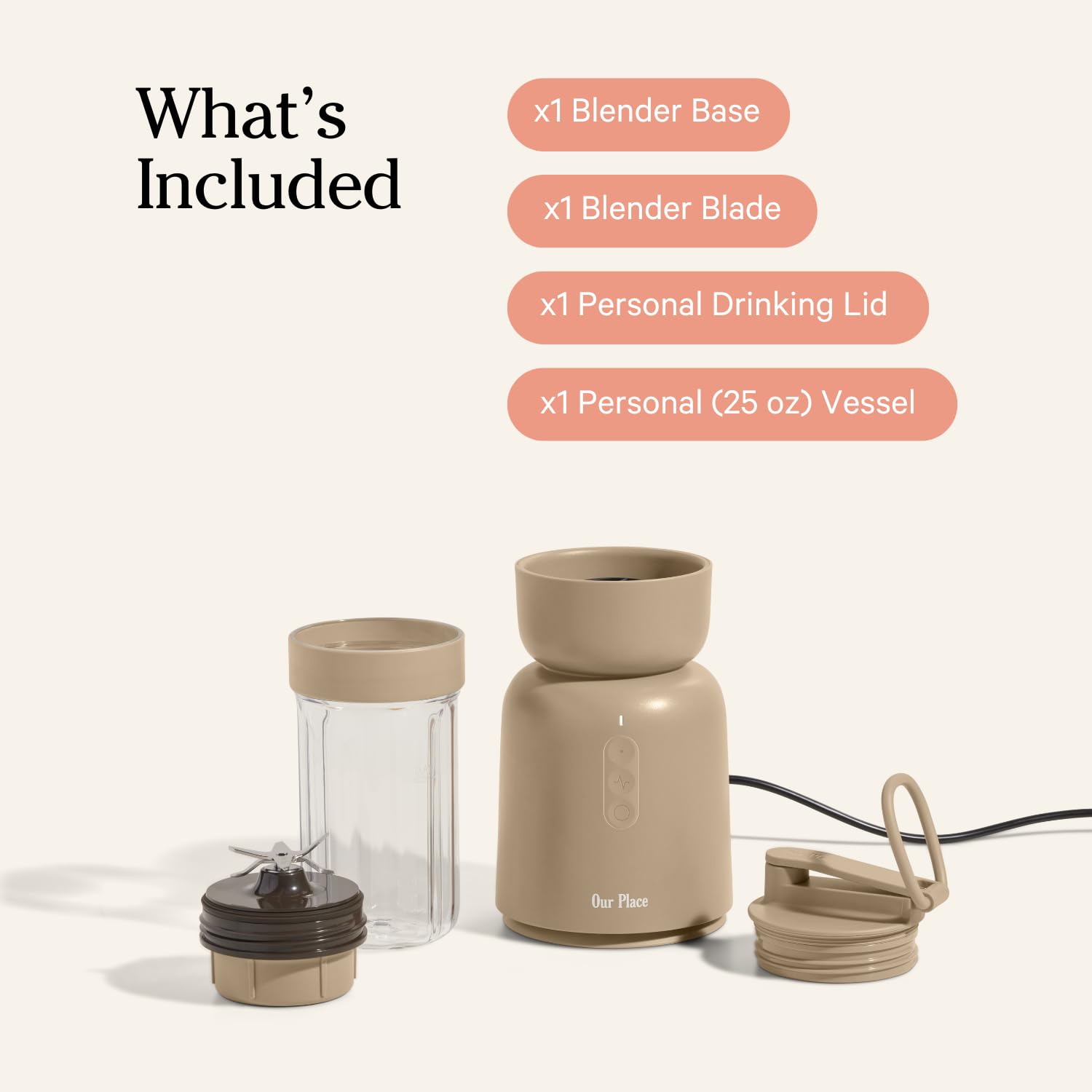 Our Place Splendor Blender stable base and wavy vessel support steady blending.