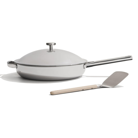 Our Place Titanium Always Pan Pro top view shows even-heat surface