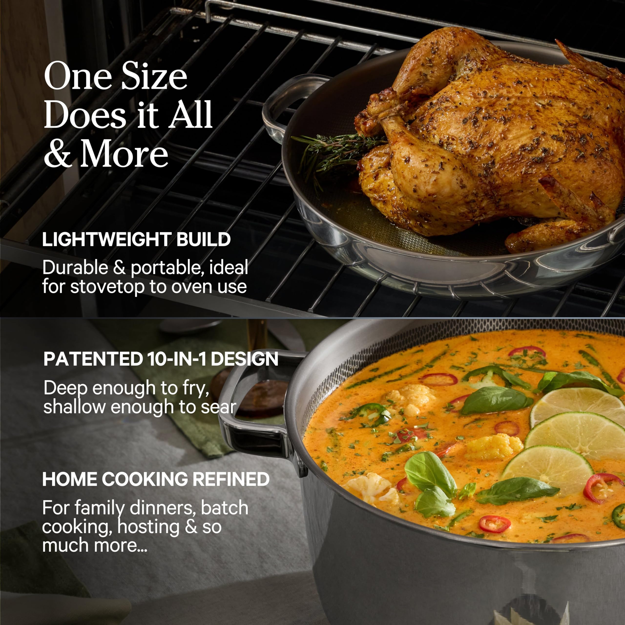 Our Place Titanium Pro with Utensil Rest emphasizes built-in organization.