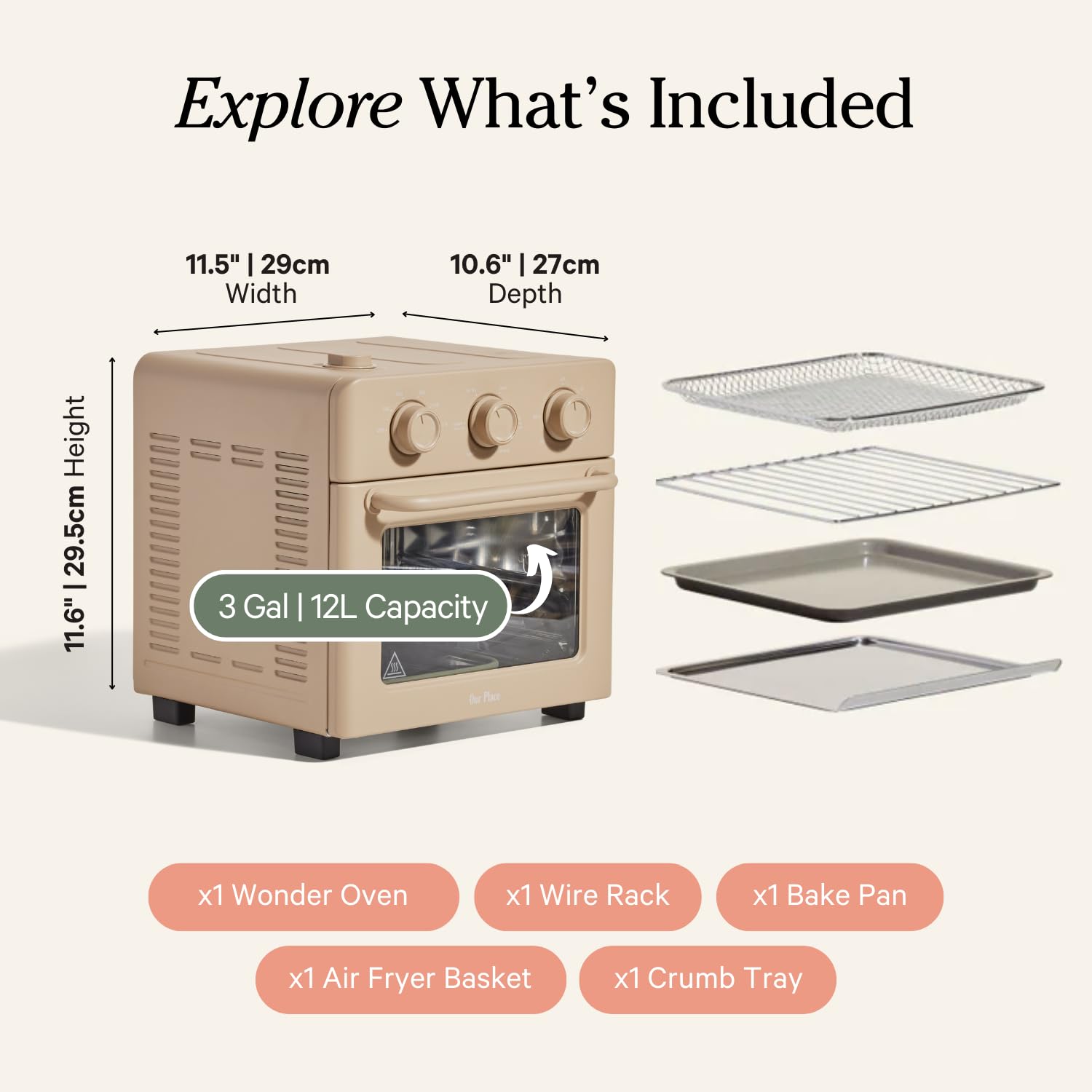 Our Place Wonder Oven control panel with easy presets and timer.