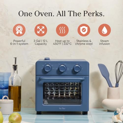 Our Place Wonder Oven control panel highlights easy 6‑in‑1 settings for versatile meals