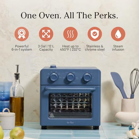 Our Place Wonder Oven control panel highlights easy 6‑in‑1 settings for versatile meals