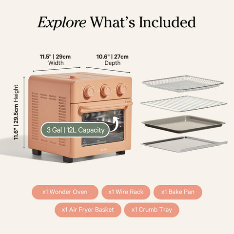 Compact countertop design fits neatly in small kitchens without sacrificing capacity.