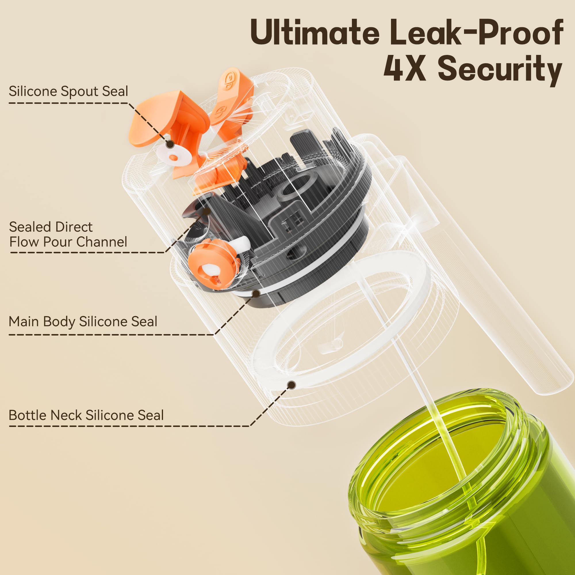 OURCABECUE glass olive-oil dispenser 17oz highlights light-blocking clarity