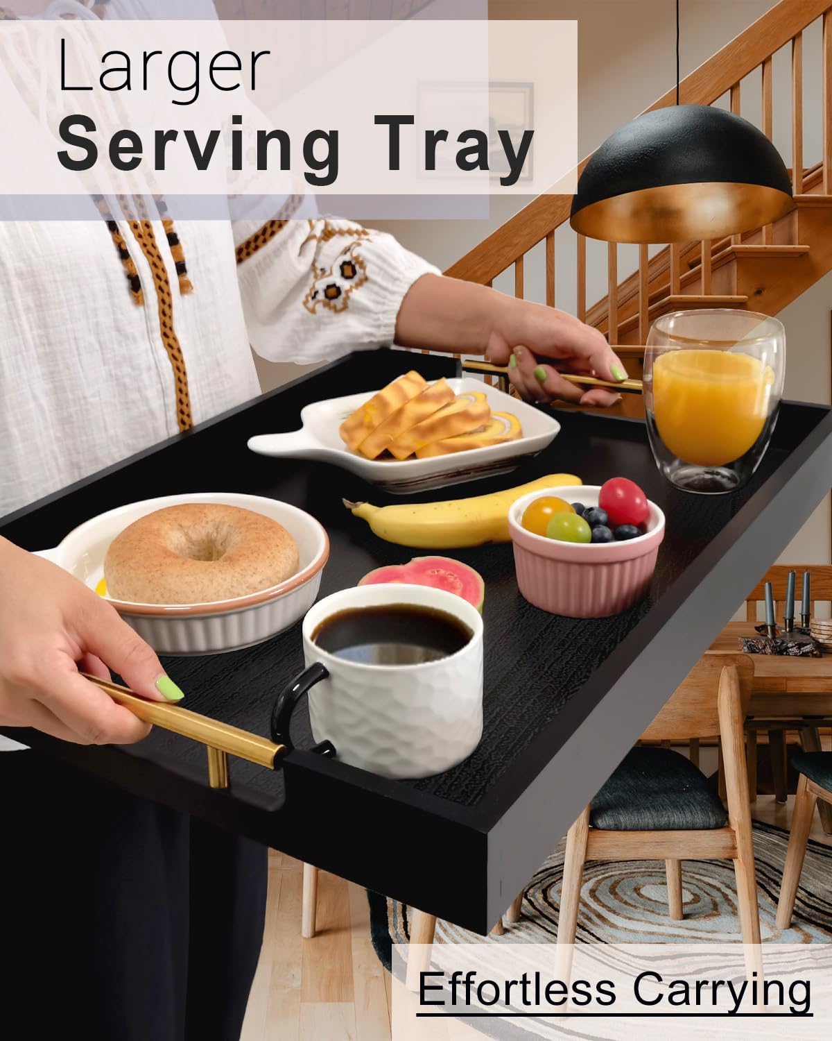 OurMiao kitchen serving tray easy to move for entertaining guests