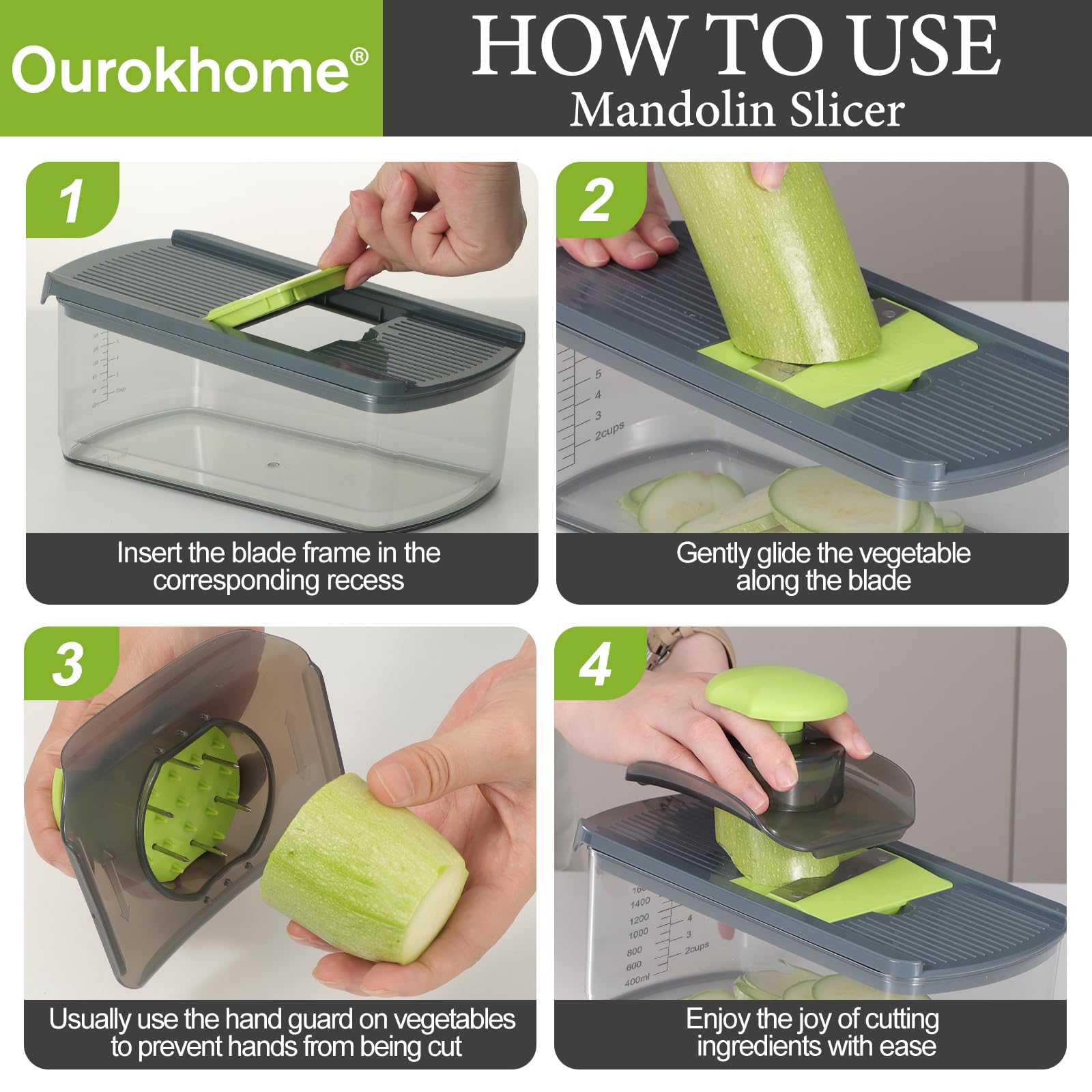 Ourokhome cleaning brush helps quick blade maintenance after chopping.