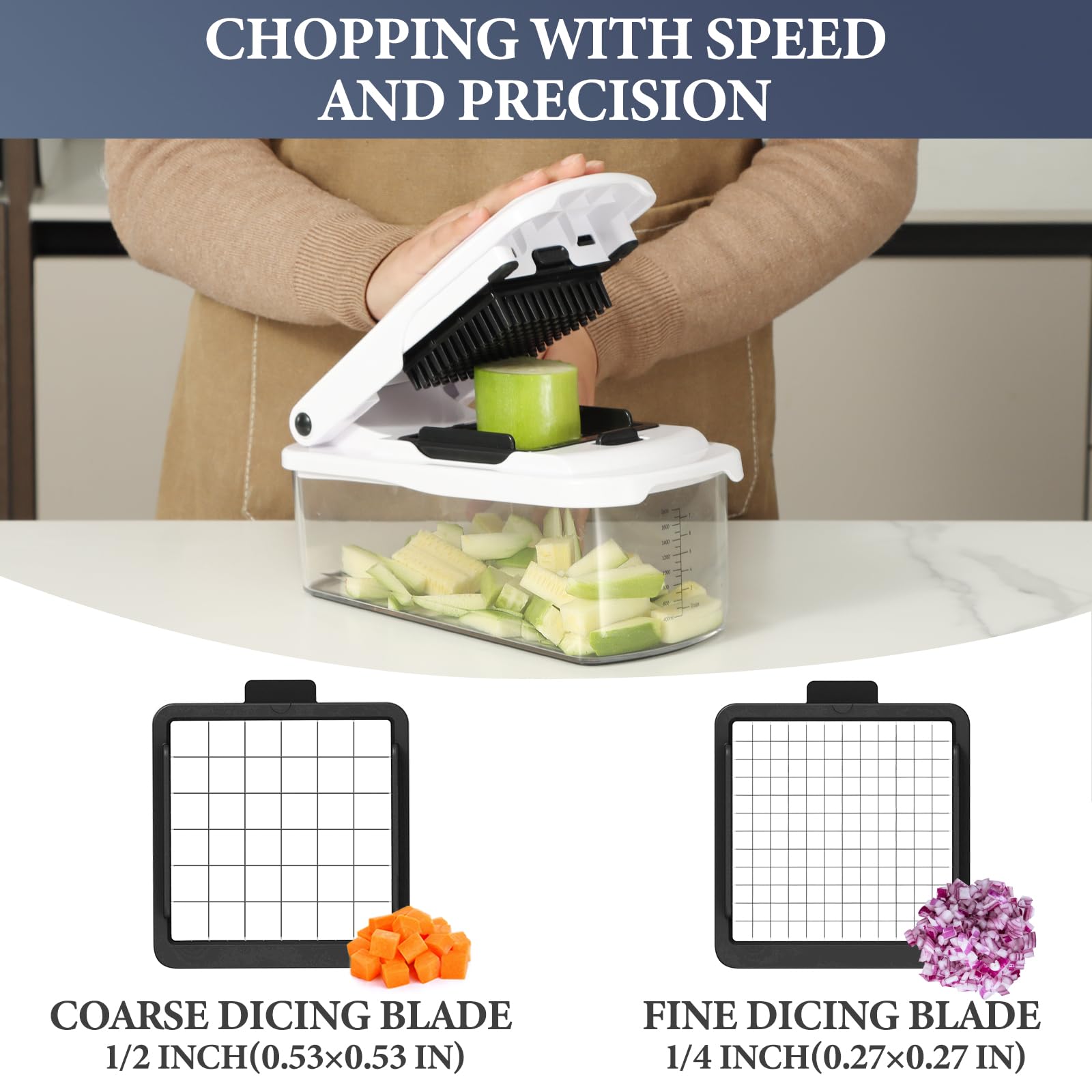Ourokhome 8-in-1 blades set for versatile slicing and dicing