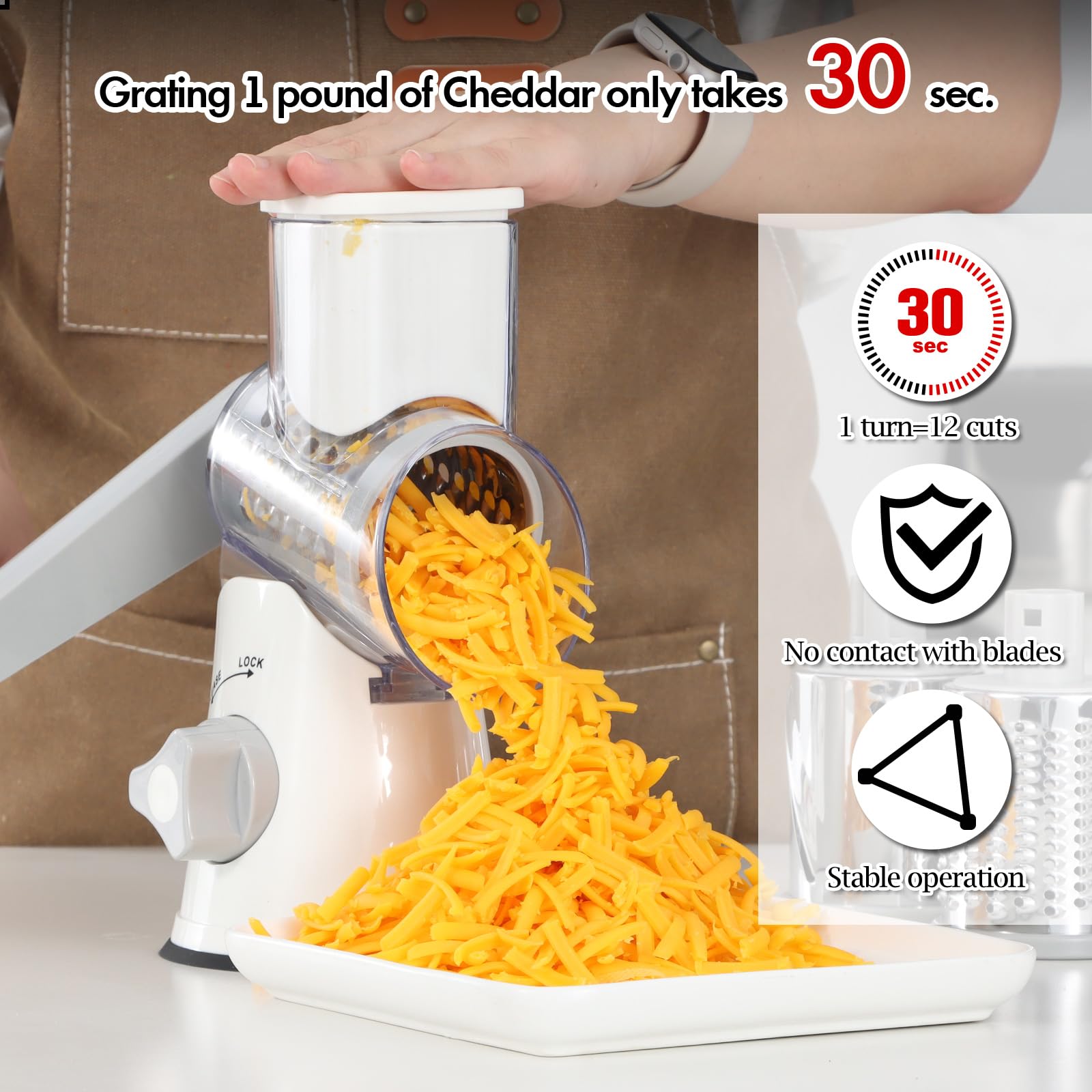 Ourokhome cheese grater fine shredding blade for delicate cheese or vegetables.