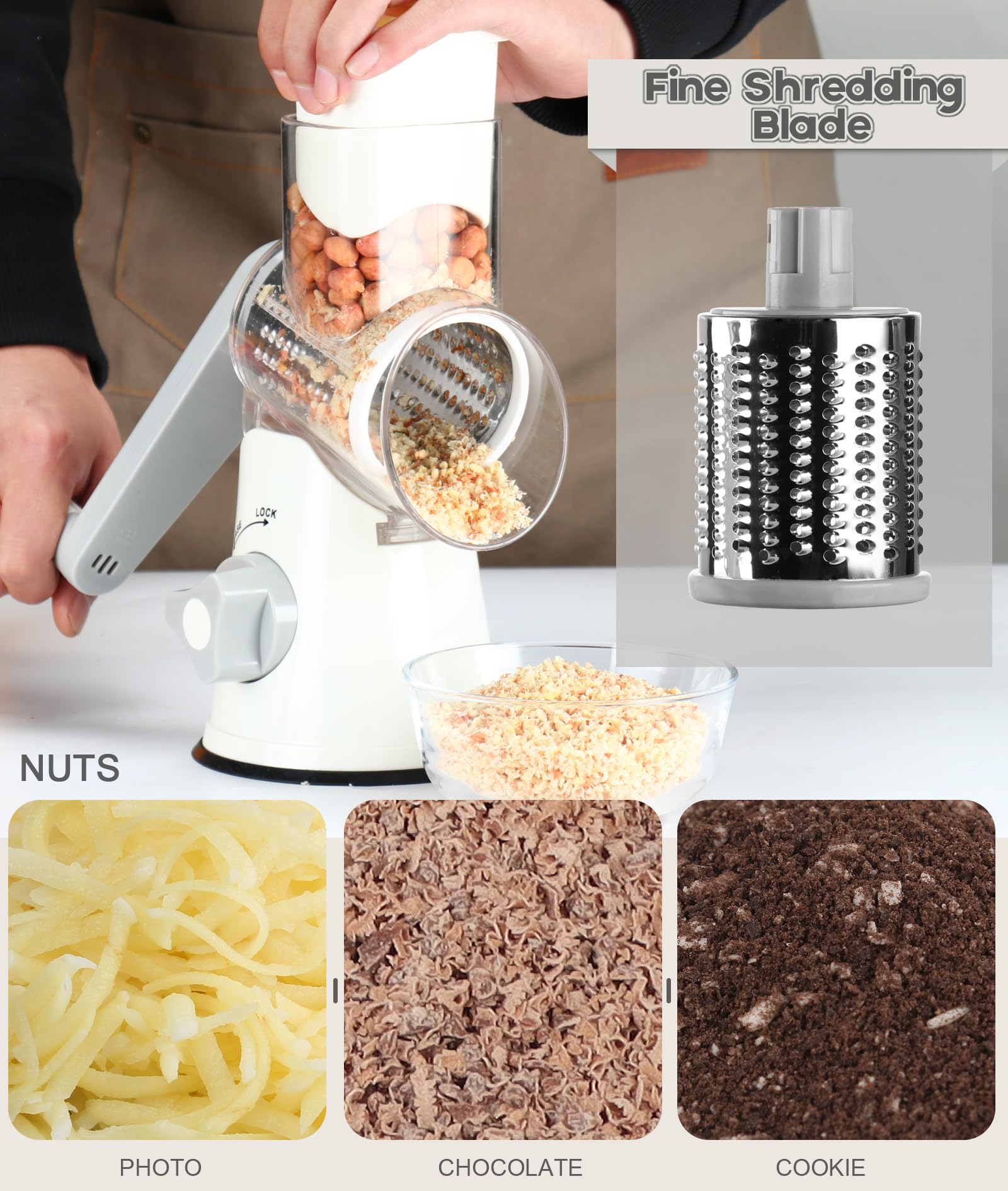 Ourokhome cheese shredder toppings for pizzas and salads.