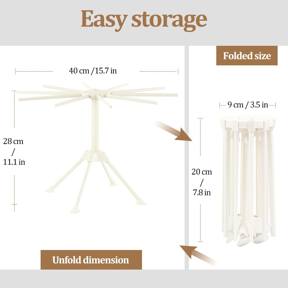 Ourokhome fold-flat pasta hanger for compact storage in small kitchens.