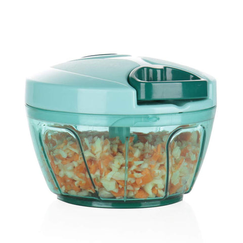 Ourokhome manual food processor blue bowl with lid ready for chopping