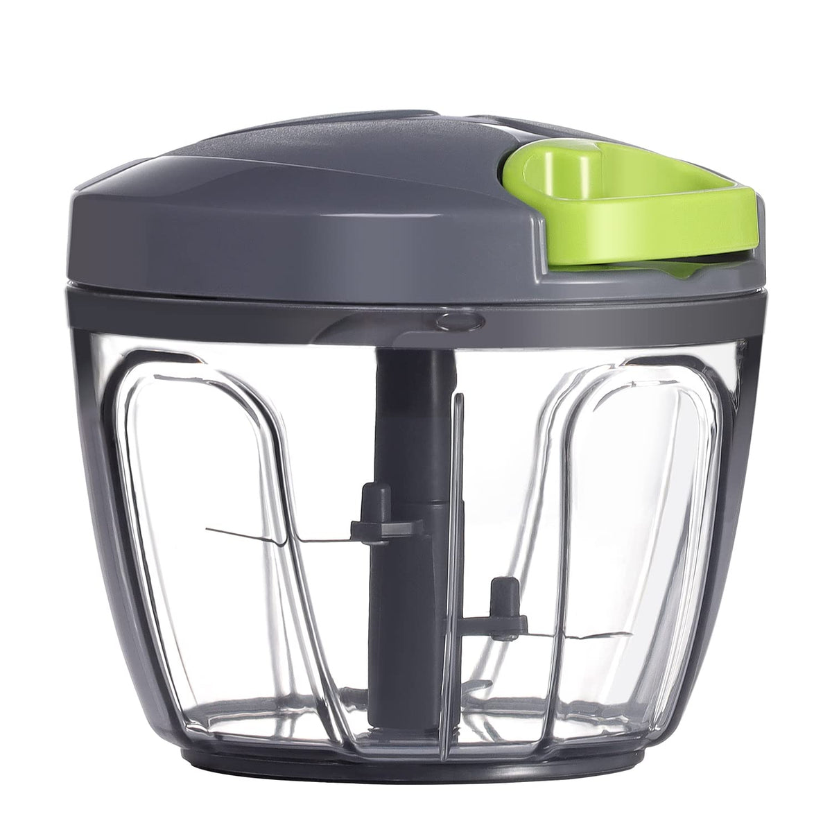 Ourokhome manual food processor bowl and pull-string in action for quick chopping.