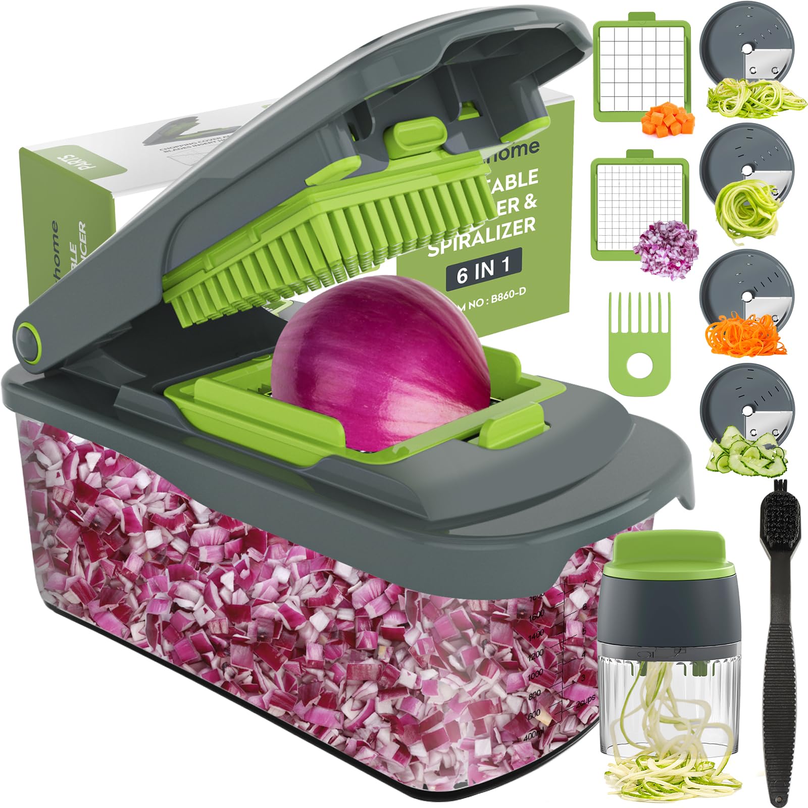 Ourokhome onion chopper with container enables fast, mess-free dicing for meals