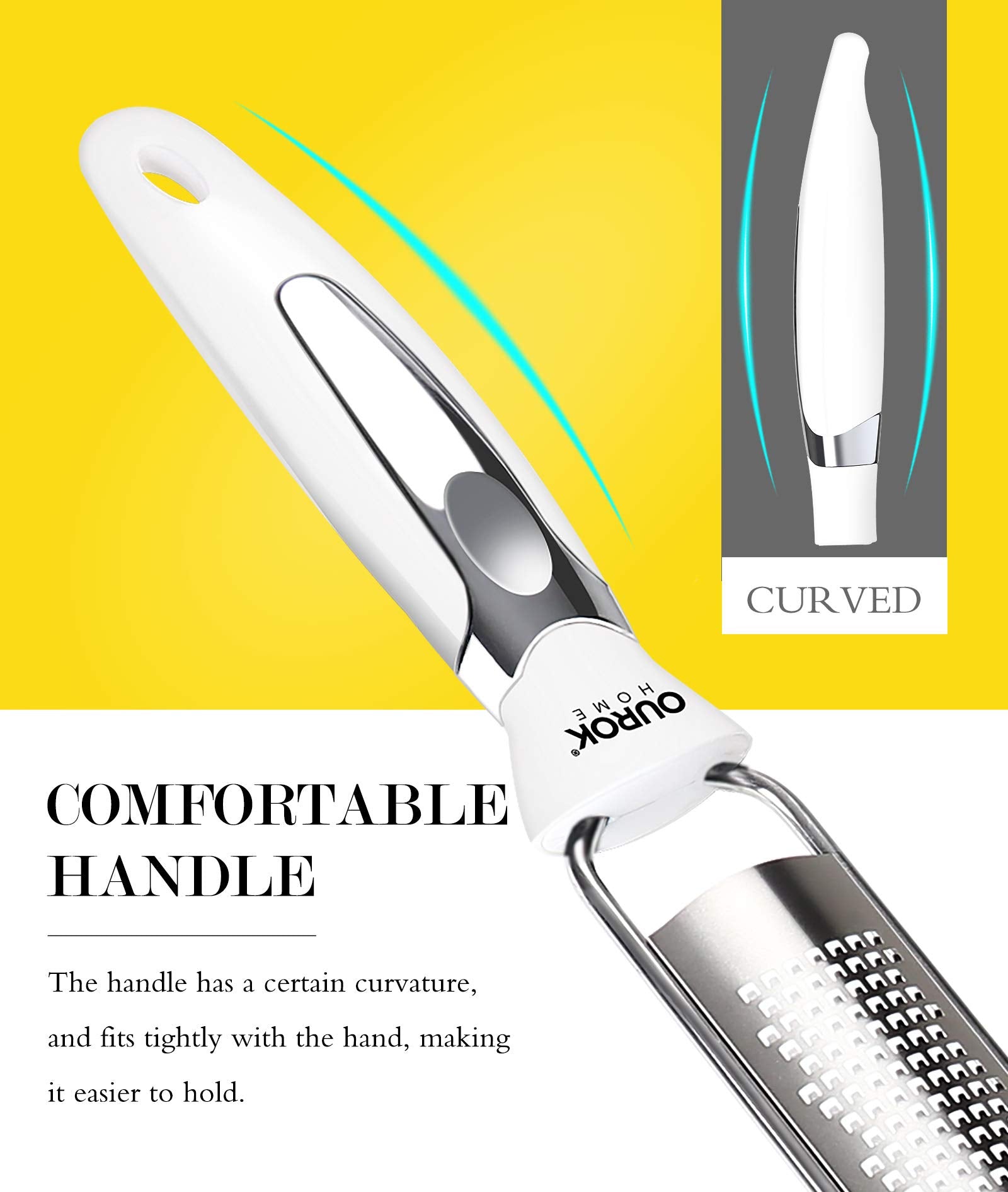 Ourokhome parmesan grater shaves cheese onto soup for richer flavor