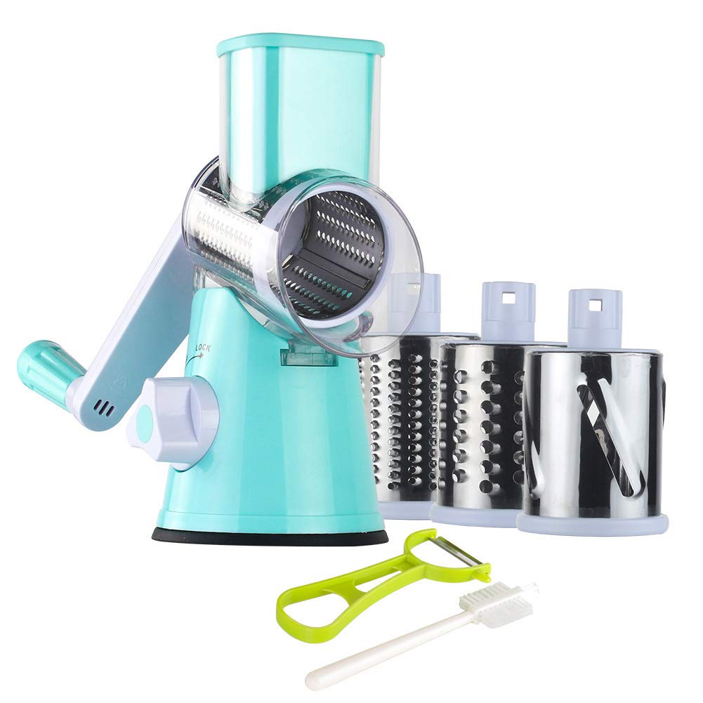 Ourokhome rotary cheese grater with hand crank for easy fresh shredding.