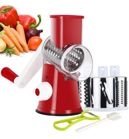 Ourokhome rotary cheese grater with handle for quick fresh cheese shredding.