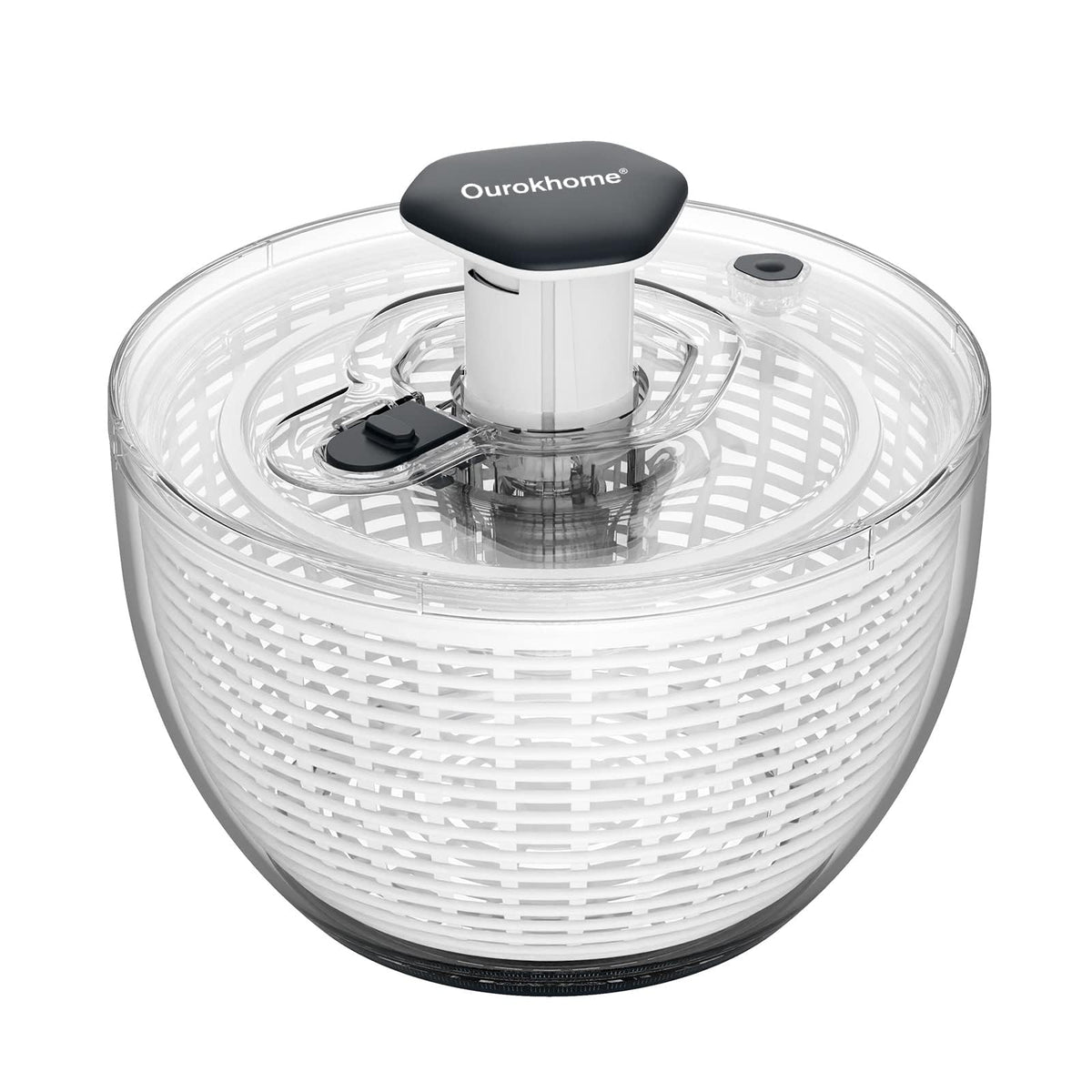 Ourokhome Salad Spinner base unit shown for stable, mess-free drying after washing.