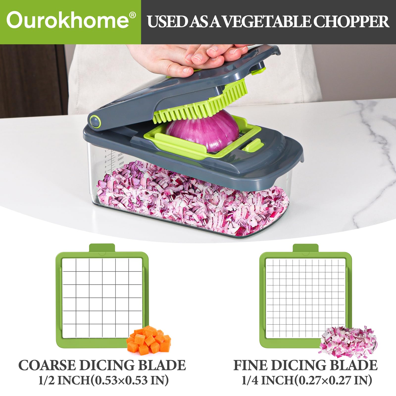 Ourokhome stainless steel dicing blades offer durable, even cuts