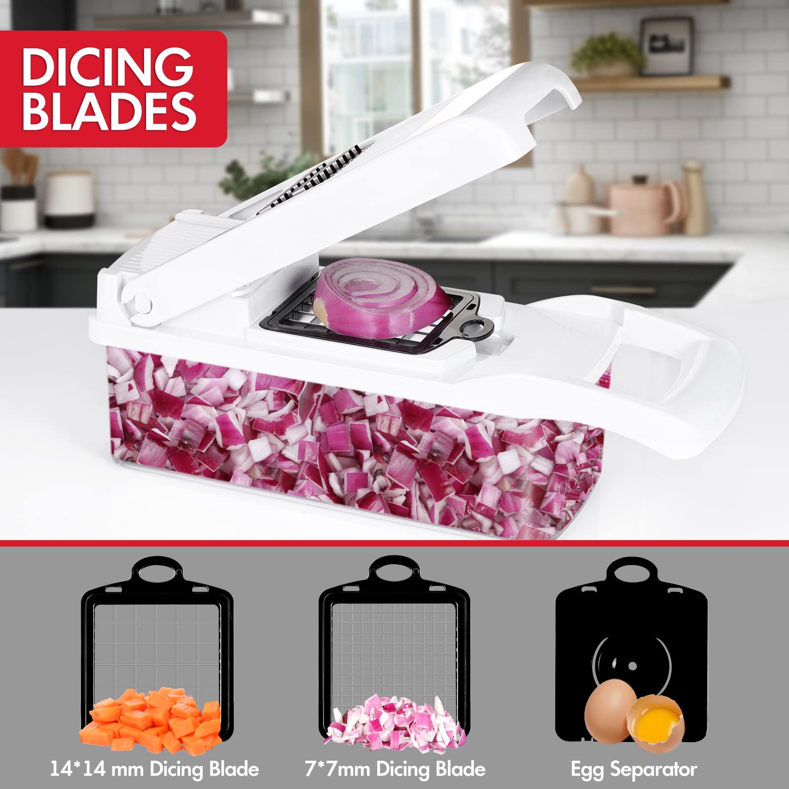 Ourokhome chopper blades collection highlights spiral blades for precise cuts.