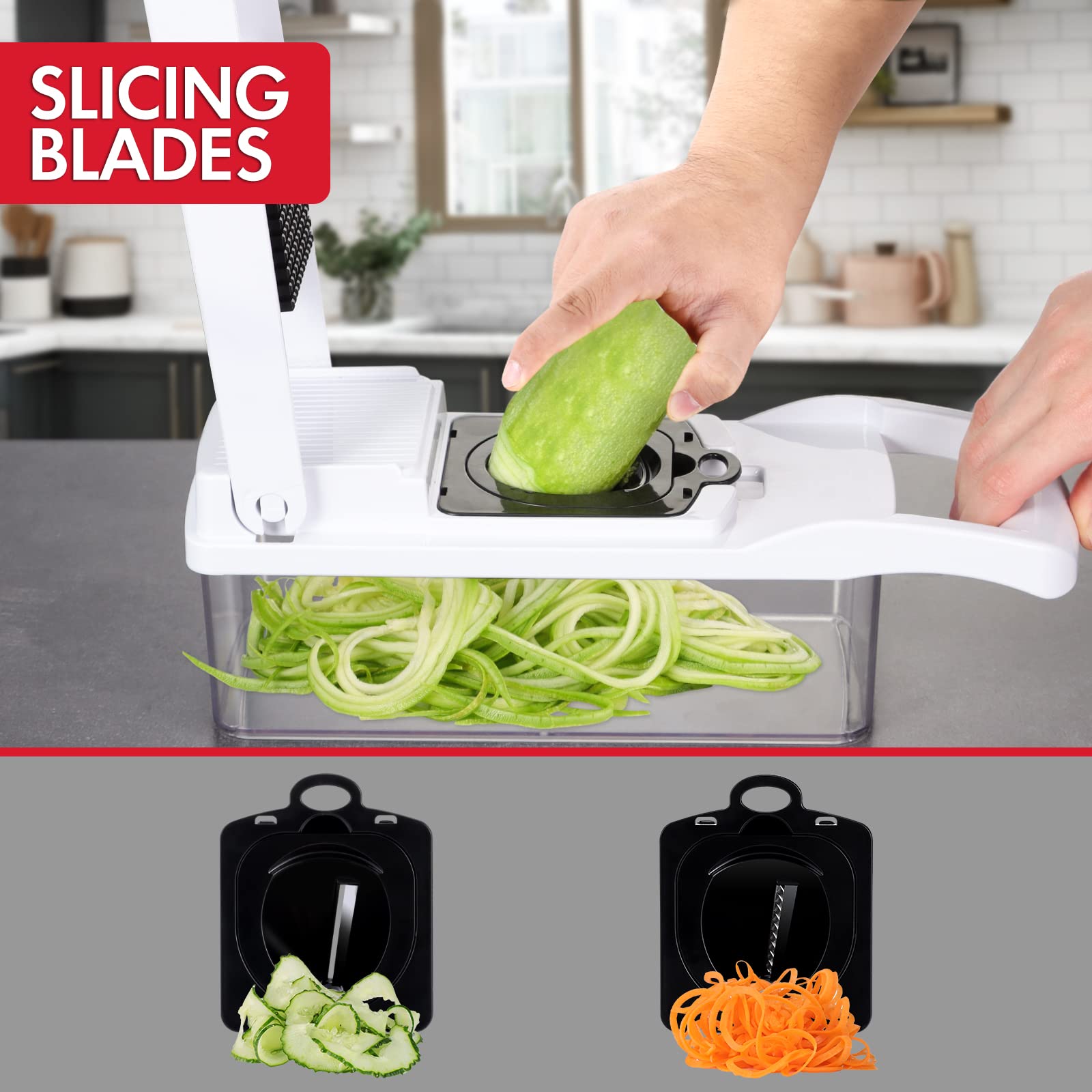 Ergonomic handle on Ourokhome chopper adds stability.