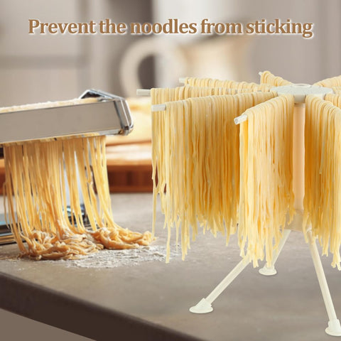 Ourokhome white kitchen accessory keeps counters organized while drying fresh noodles.