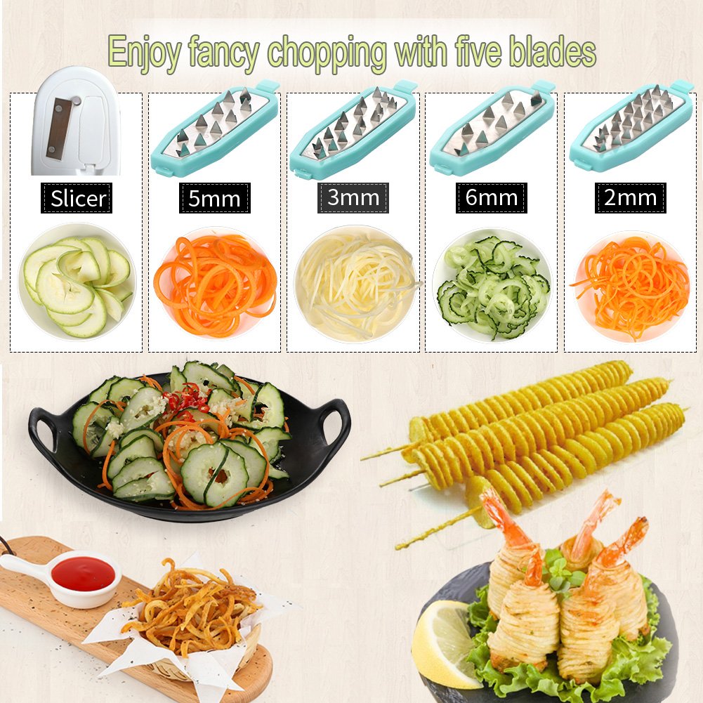 Ourokhome Zucchini Noodle Maker assembly demonstrates quick setup for veggie noodles