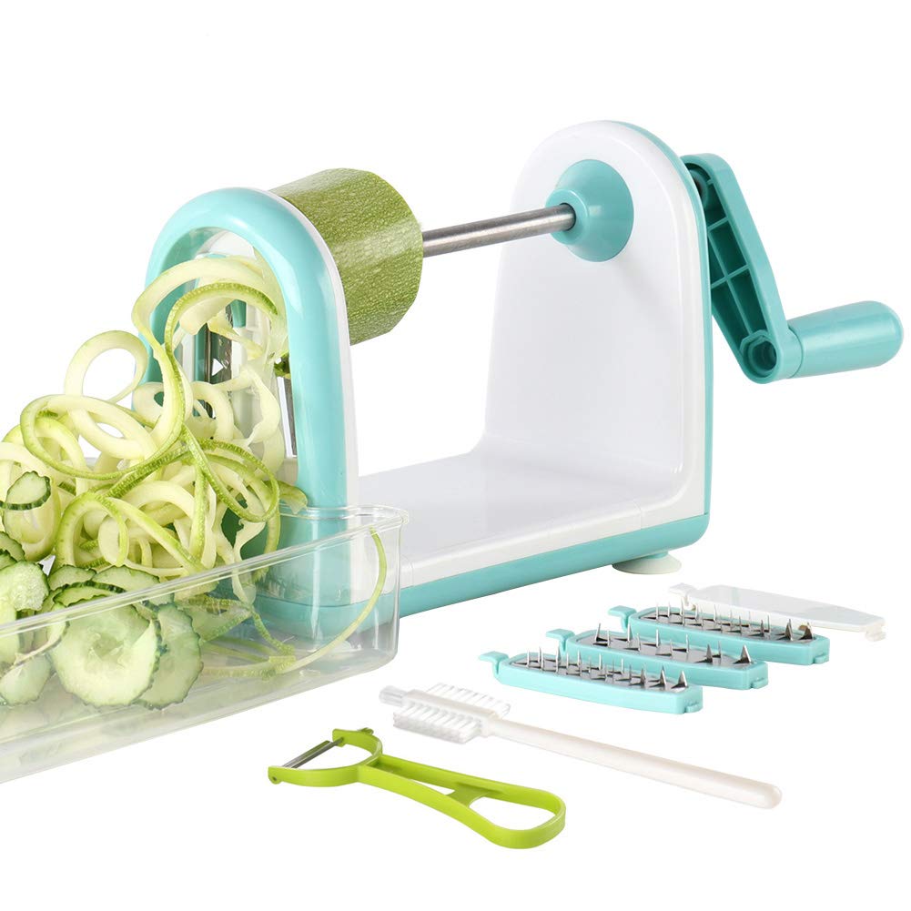 Ourokhome Zucchini Noodle Maker blade options for versatile veggie spirals