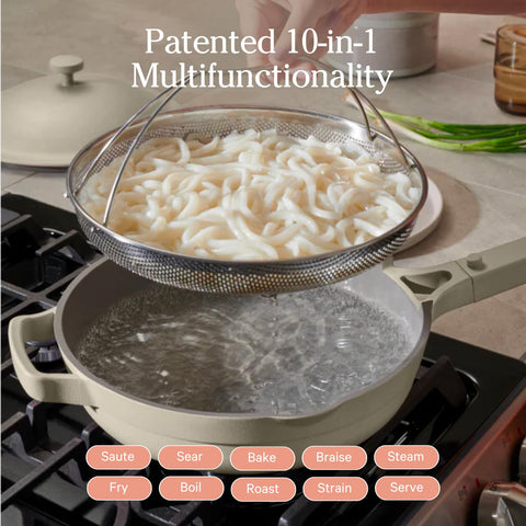 Our Place Always Pan 2.0 modular lid vents steam for precise control.