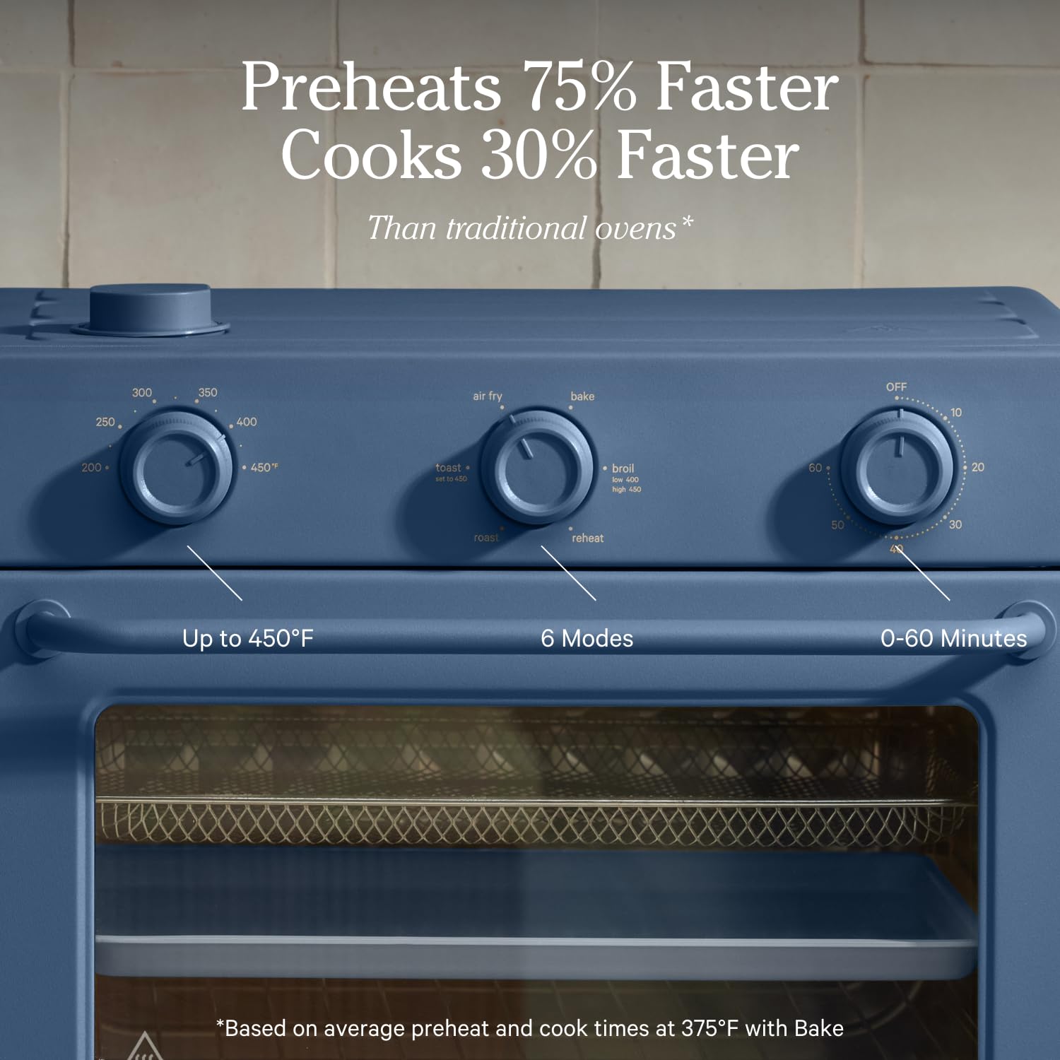 Our Place Large Wonder Oven accessories set includes bake pan, basket, rack, crumb tray.