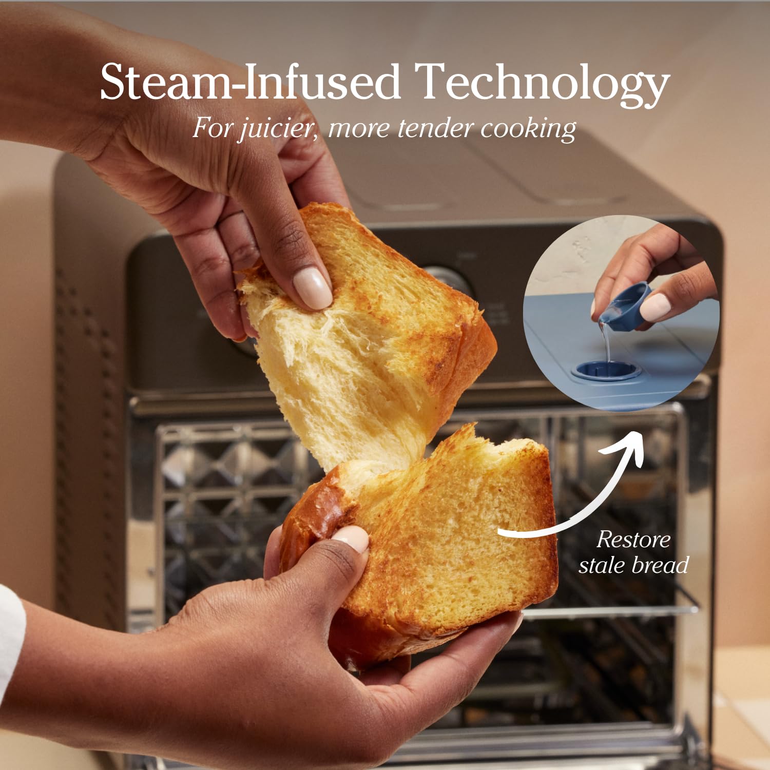 Our Place Large Wonder Oven air fryer basket shown for convenient crispy results.