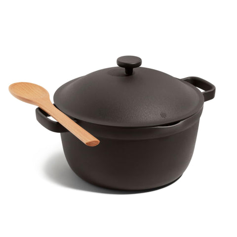 Our Place Perfect Pot 5.5qt capacity supports generous family meals.