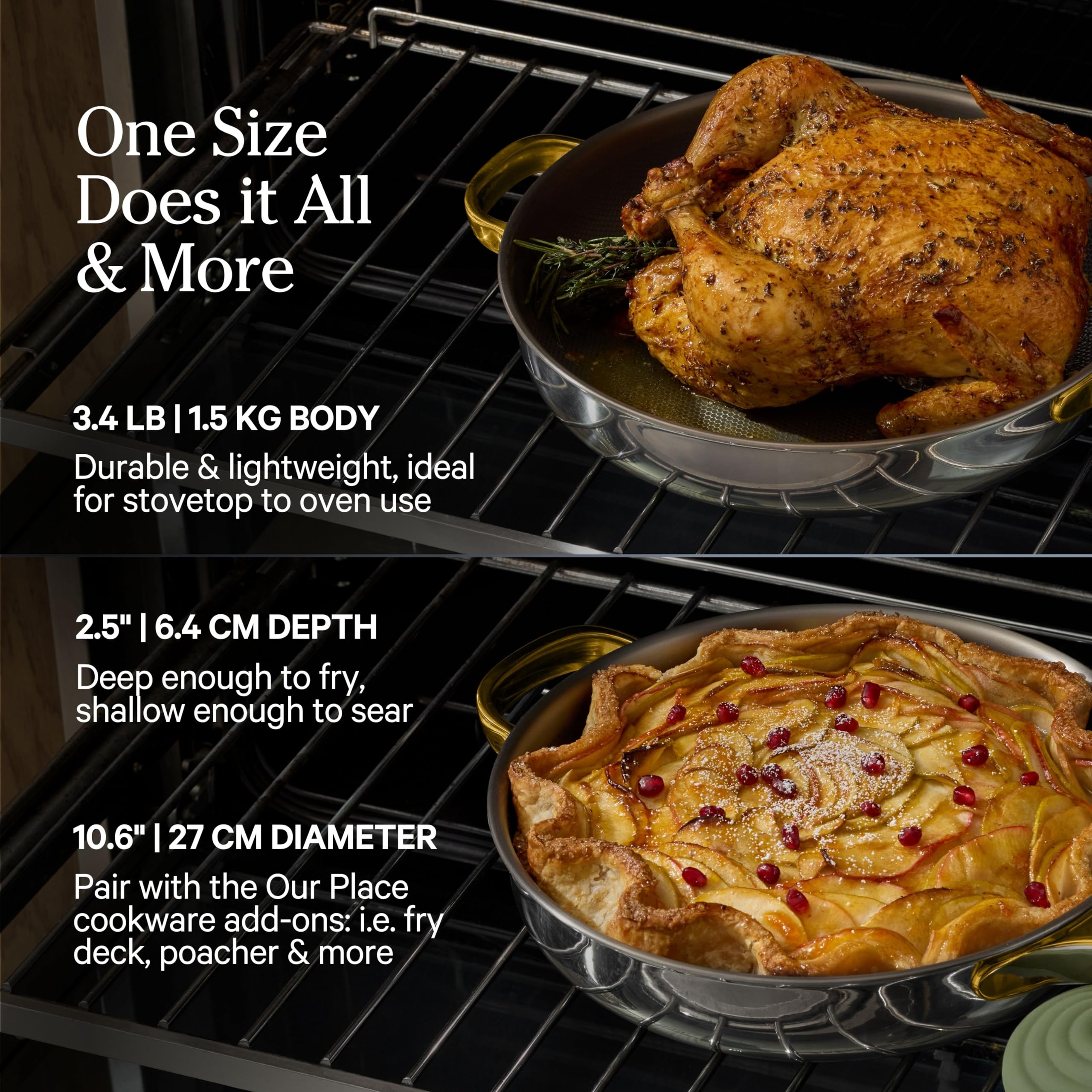 Our Place Titanium Always Pan Pro included spatula ready for immediate use
