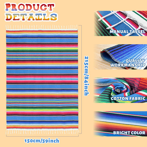 OurWarm fringe cotton serape edges highlight handcrafted texture for events