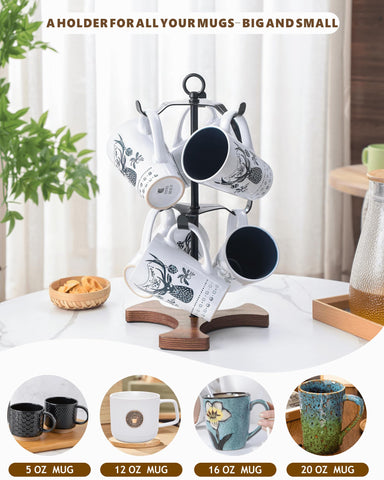 Ouseen mug tree top ring handle allows easy lifting and relocation