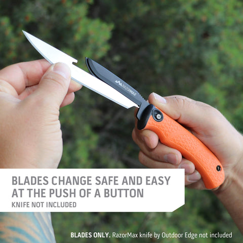 Outdoor Edge 420J2 stainless close-up highlights sharp durable steel