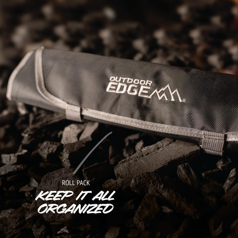 OUTDOOR EDGE ErgoMax full-tang construction enhances balance during carving.
